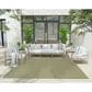 Nourison Courtyard Ivory and Green 8" Square Indoor/Outdoor Area Rug, , large