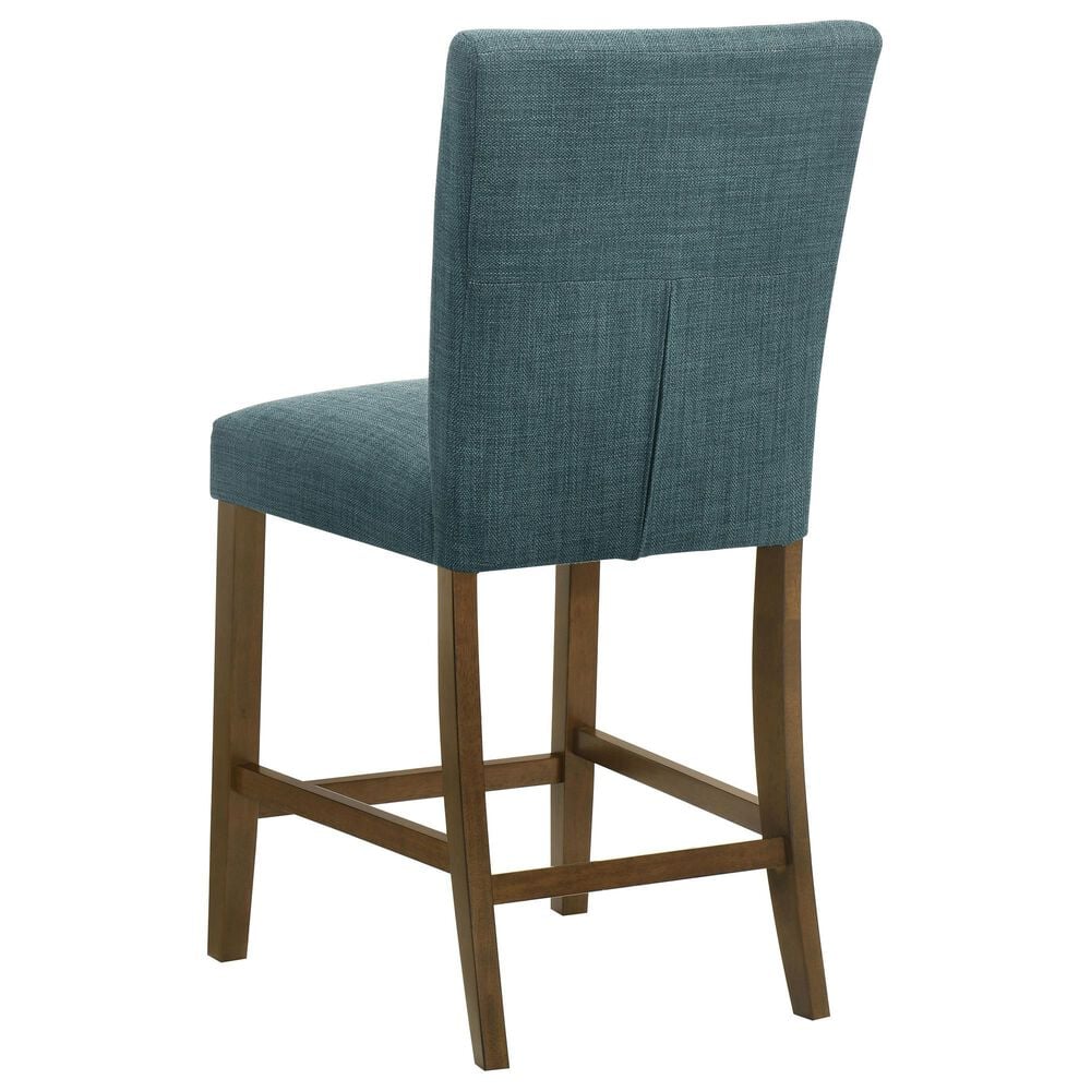 Coaster Paxton Counter Chair with Teal Blue Upholstery in Warm Brown, , large