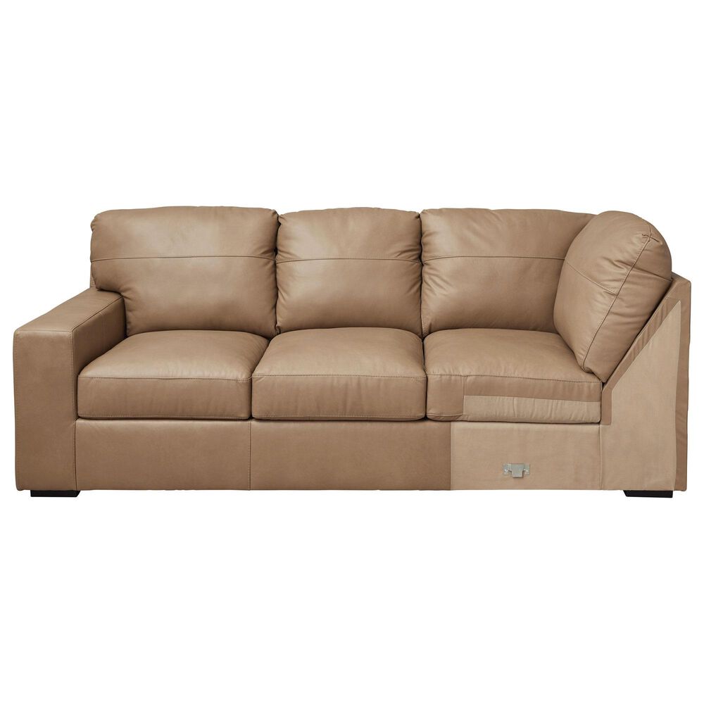 Ashley 3-Piece Leather Sectional in Brown, , large