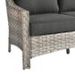 HOMLUX Outdoor Rattan Loveseat with Ergonomic in Black, , large