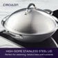 Circulon A1 Series 14" ScratchDefense Nonstick Wok with Lid in Silver, , large