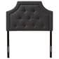 Baxton Studio Mars Twin Upholstered Panel Headboard in Dark Grey, , large
