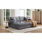 Jennifer Taylor Home Goliath Oversized Double Chaise Lounge Sofa Bed in Carbon Gray, , large