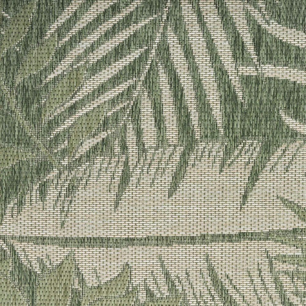 Nourison Garden Oasis GOA02 Green and Ivory 3&#39; x 5&#39; Indoor/Outdoor Area Rug, , large
