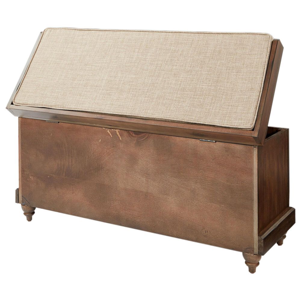 OSP Home Dover Storage Bench in Distressed Brown, , large