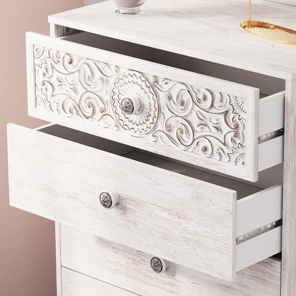 Ashley Paxberry 5-Drawer Chest in Whitewash, , large
