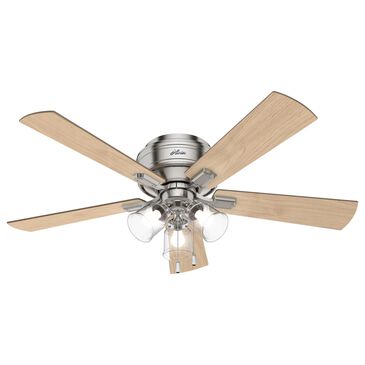 Hunter Crestfield 52" Low Profile LED Ceiling Fan in Brushed Nickel, , large