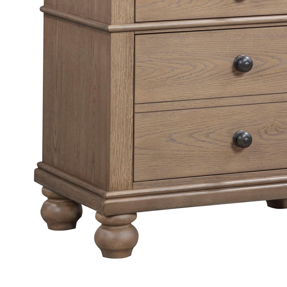 Riva Ridge Oxford California King Panel Bed with Two Nightstands in Tan with USB Ports, , large