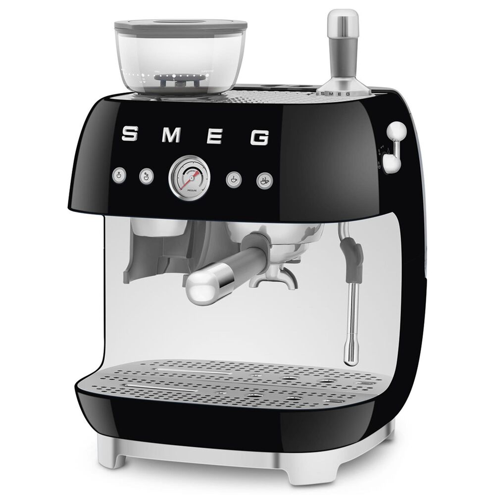 Smeg Espresso Manual Coffee Machine with Grinder in Black, , large