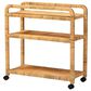 Baxton Studio Delphine Rattan Kitchen Cart in Natural Brown, , large
