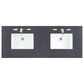 James Martin Vanities Brittany 60" Double Bathroom Vanity in Black Onyx with 3 cm Charcoal Soapstone Quartz Top, , large