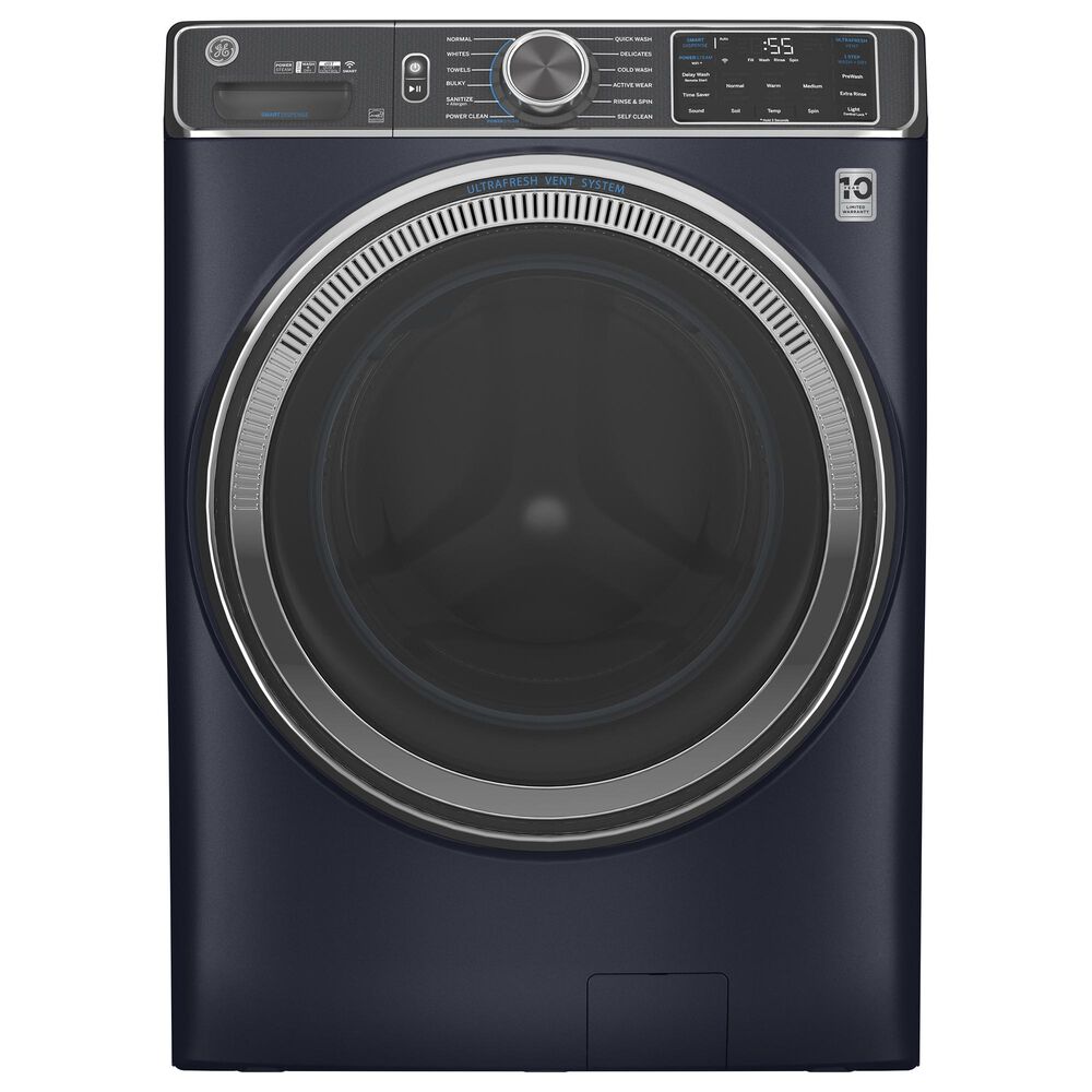 GE Appliances 5.0 Cu. Ft. Capacity Smart Front Load Steam Washer with SmartDispense UltraFresh Vent System with OdorBlock - Sapphire Blue, , large