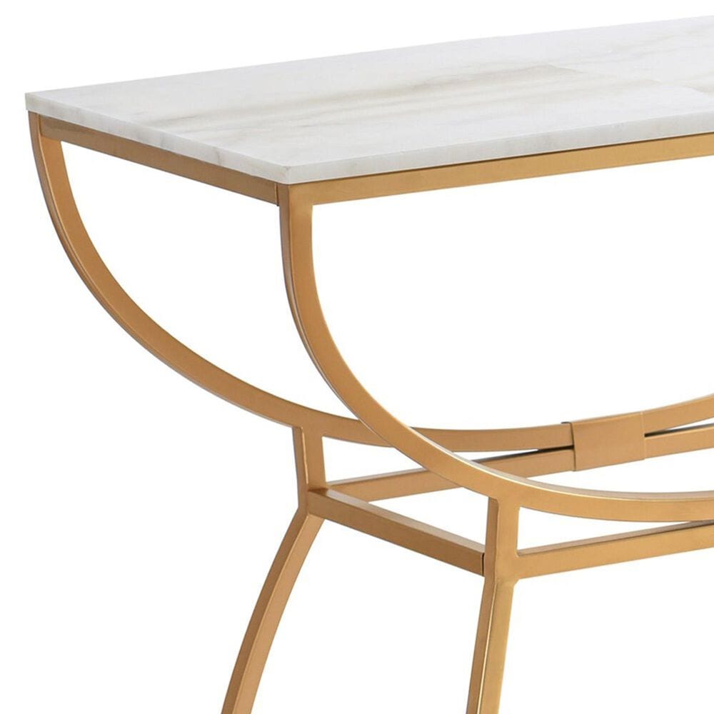 Stylecraft Lamps Inc Loren Console Table in Gold and White, , large