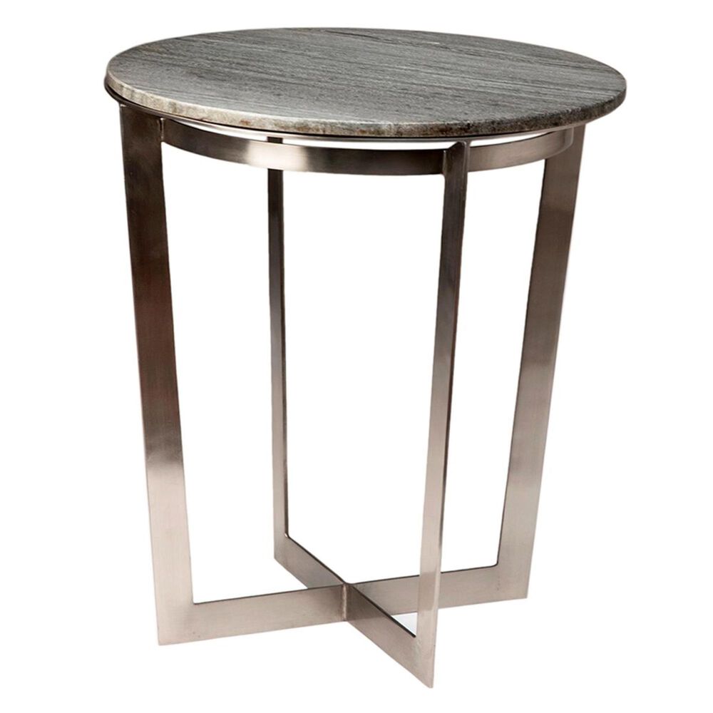 Blue Sun Designs Davidson Sidetable in Grey Marble and Iron, , large