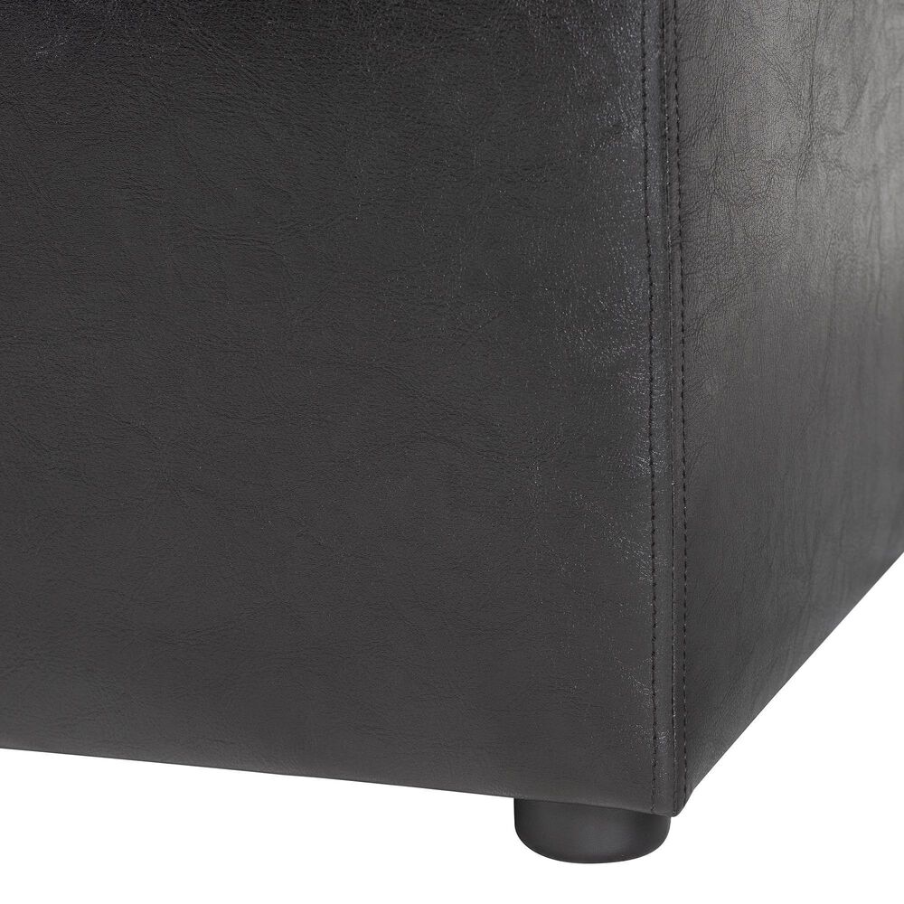 Baxton Studio Dennehy Storage Ottoman in Black, , large