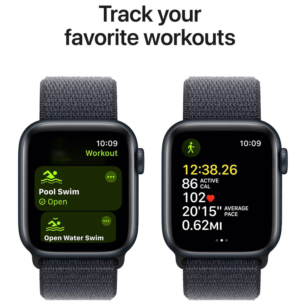 Apple Watch SE GPS + Cellular 40mm Midnight Aluminum Case with Ink Sport Loop, , large