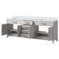 Lexora Home Laurel 84" Double Bathroom Vanity in White Oak with White Quartz Top and Rectangular Sinks, , large