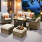 HOMLUX 7 Piece Outdoor Patio Set in Gray, , large