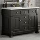 James Martin Vanities Brookfield 48" Single Bathroom Vanity in Black Onyx with 3 cm Lime Delight Quartz Top and Rectangular Sink, , large