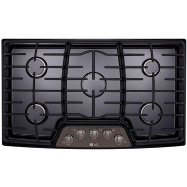 LG 36" Gas Cooktop with 5-Burner in Black Stainless Steel, , large