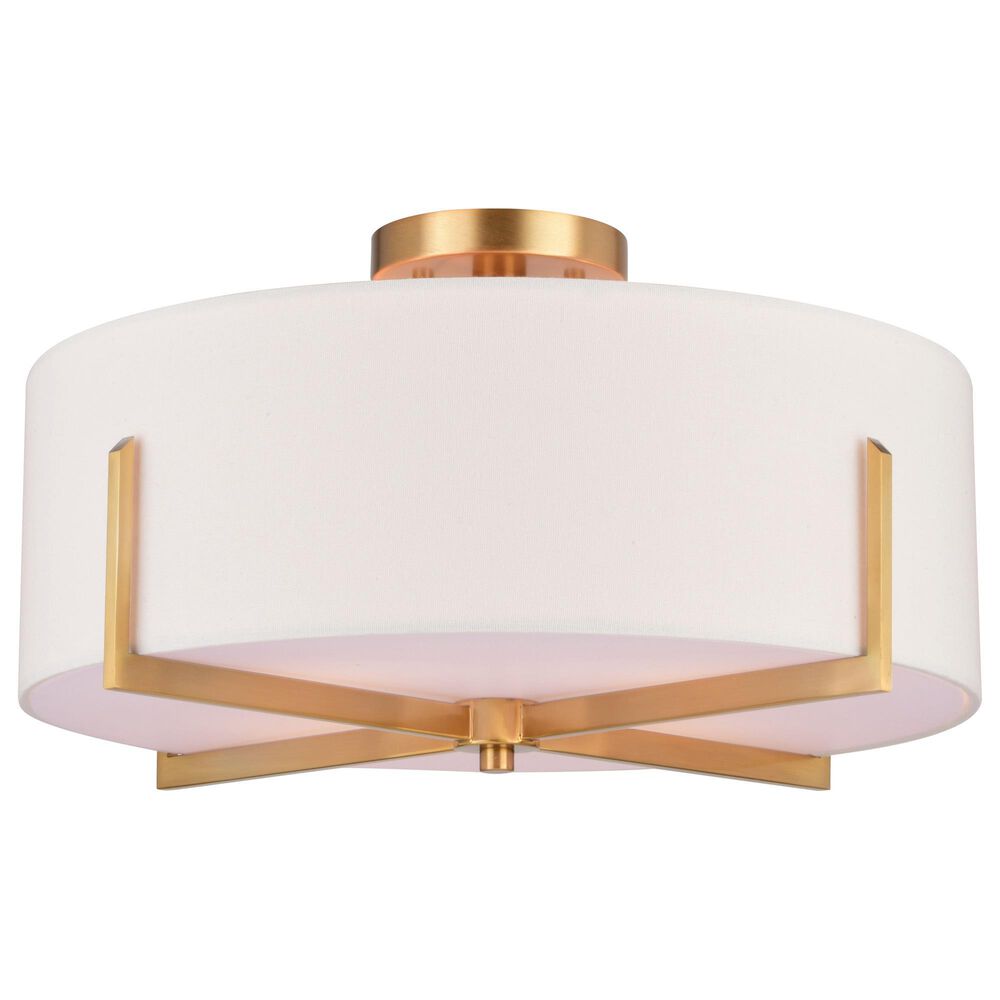 Vaxcel Surrey 4-Light Semi Flush Mount in Natural Brass, , large