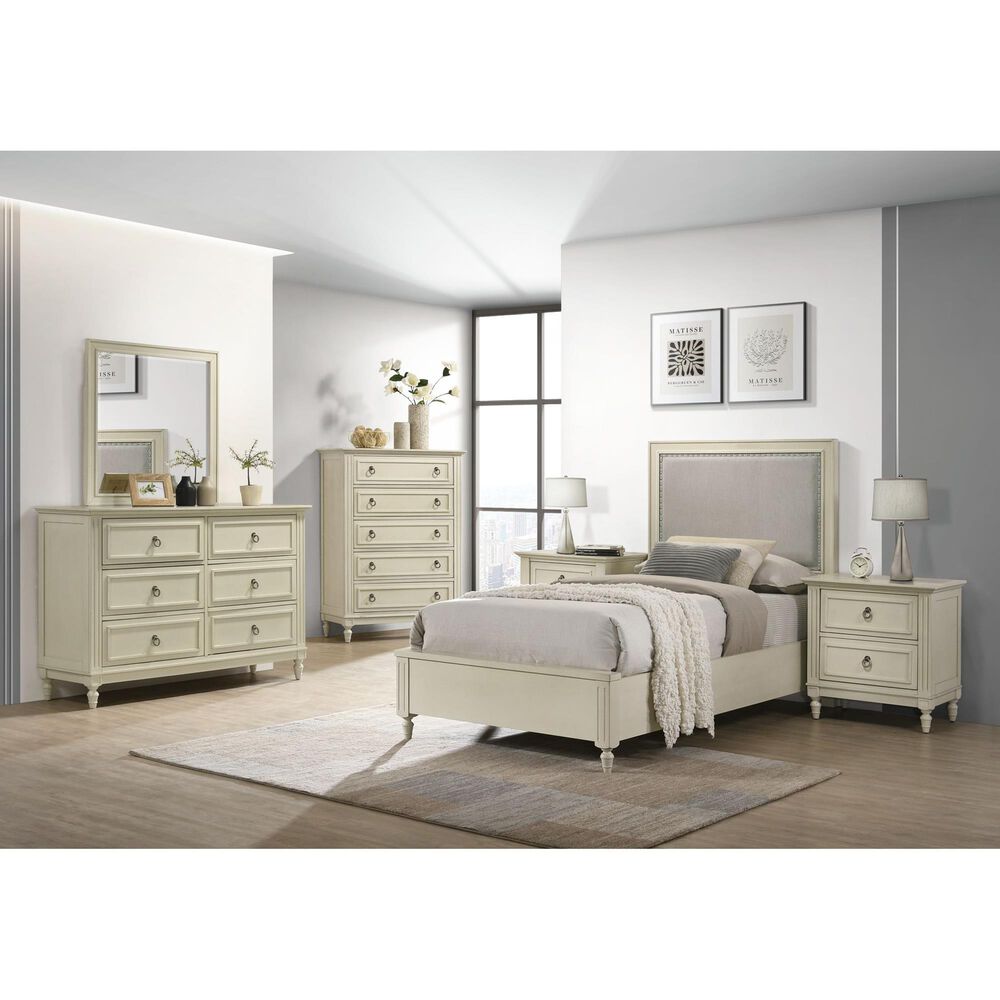 Mayberry Hill Sarah 5 Piece Full Bedroom Set in Chrism White, , large