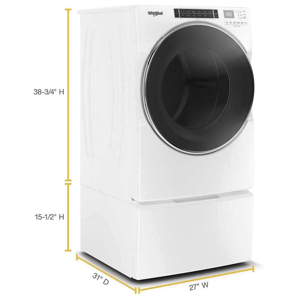 Whirlpool 7.4 Cu. Ft. Electric Dryer with Steam in White, , large