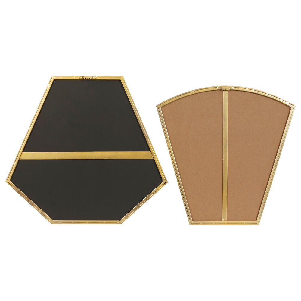 CosmoLiving by Cosmopolitan Contemporary Wall Mirror in Gold &#40;Set of 2&#41;, , large