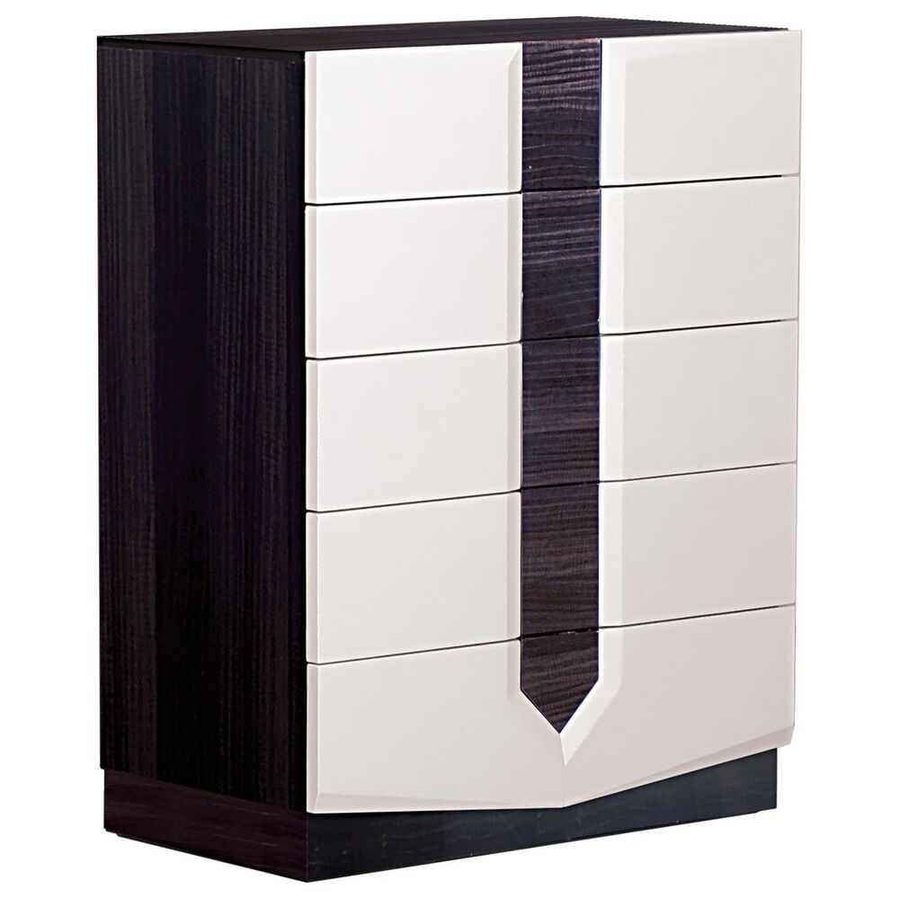 Global Furniture USA Hudson 5-Drawer Chest in White, Black and Grey, , large