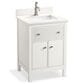 Kohler Malin 24" Single Bathroom Vanity in White with Single Hole 3 cm White Quartz Top and Rectangular Sink, , large