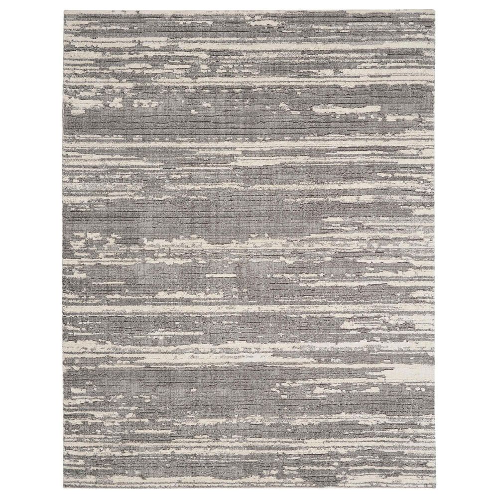 Nourison Zermatt ZER02 8" x 10" Grey and Ivory Area Rug, , large