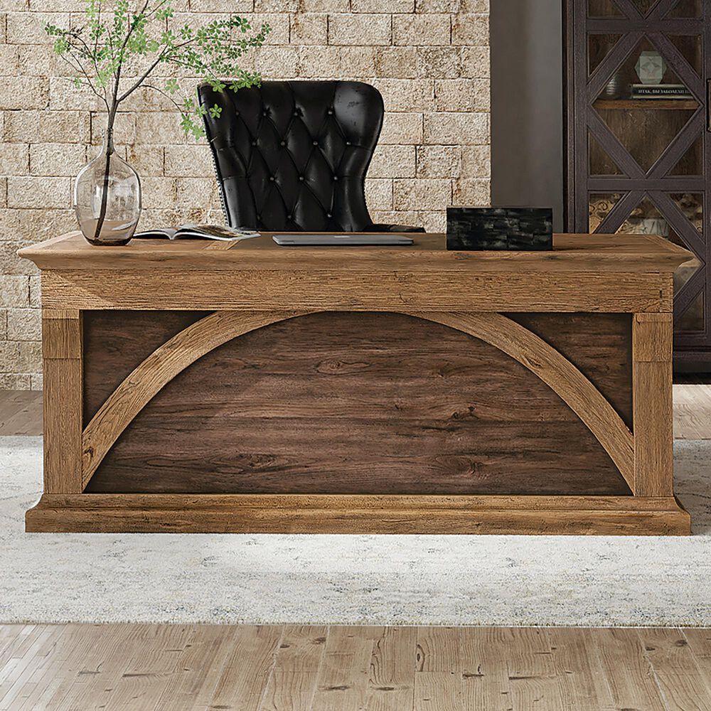 Hooker Furniture Big Sky Executive Desk in Vintage Natural, , large