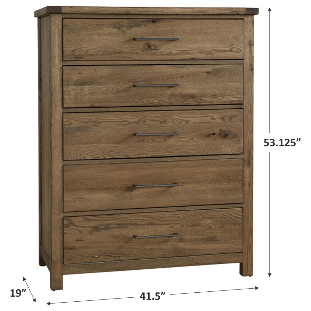Viceray Collections Dovetail 5 Drawer Chest in Natural, , large