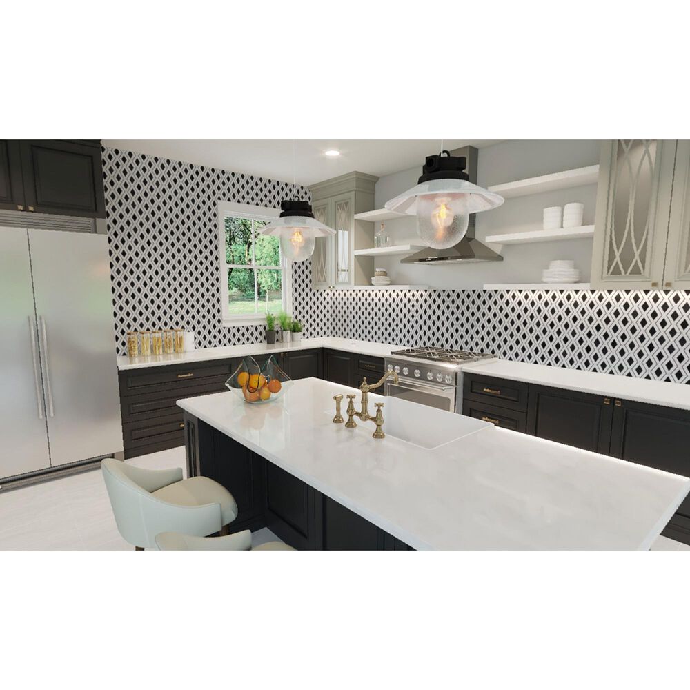 Soho Studio Elaine Nero 10" x 10" Marble Mosaic Sheet, , large