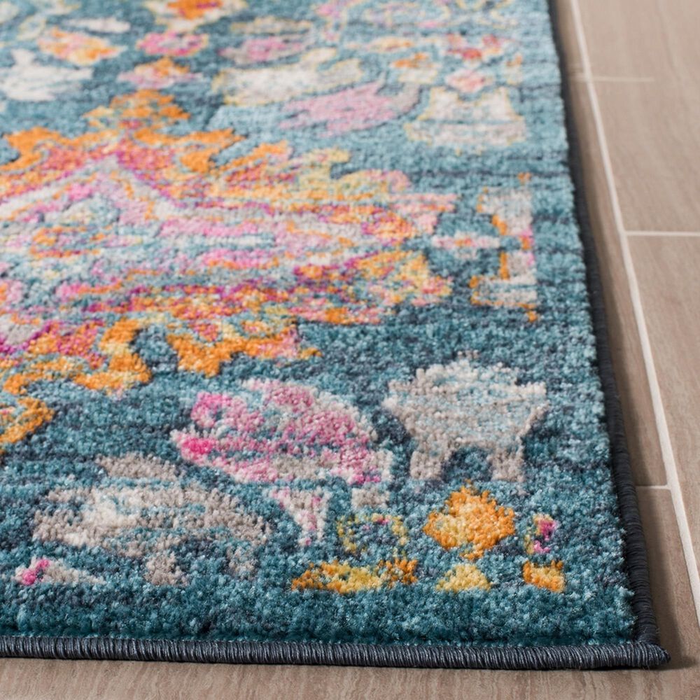 Safavieh Madison MAD144A 5&#39;1&quot; x 7&#39;6&quot; Blue and Orange Area Rug, , large