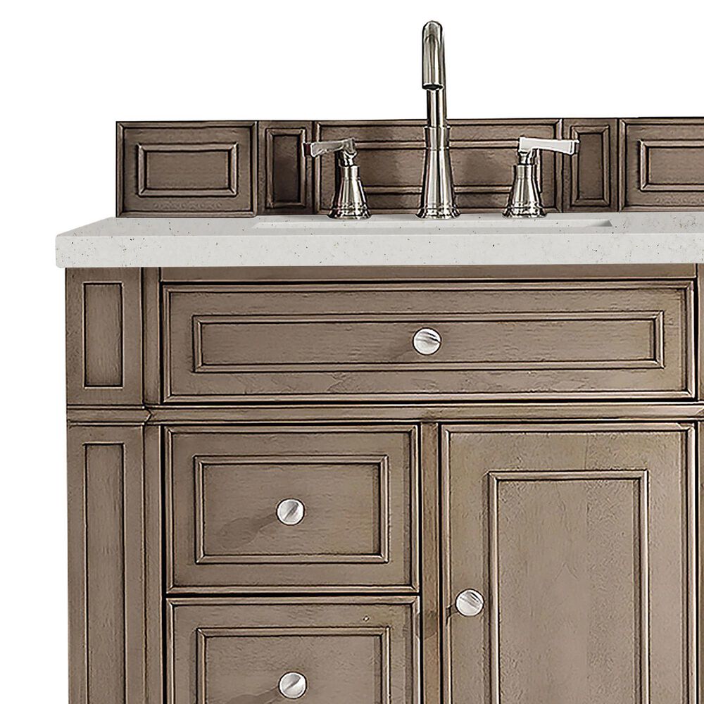 James Martin Vanities Bristol 30&quot; Single Bathroom Vanity in Whitewashed Walnut with 3 cm Lime Delight Quartz Top and Rectangular Sink, , large