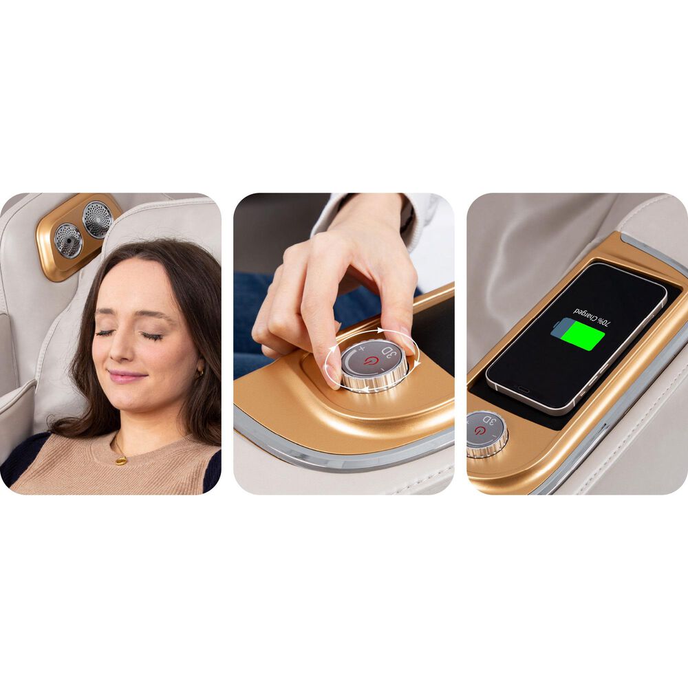 Osaki Ador 3D Allure Zero Gravity Voice Activated Massage Chair in Black and Charcoal, , large