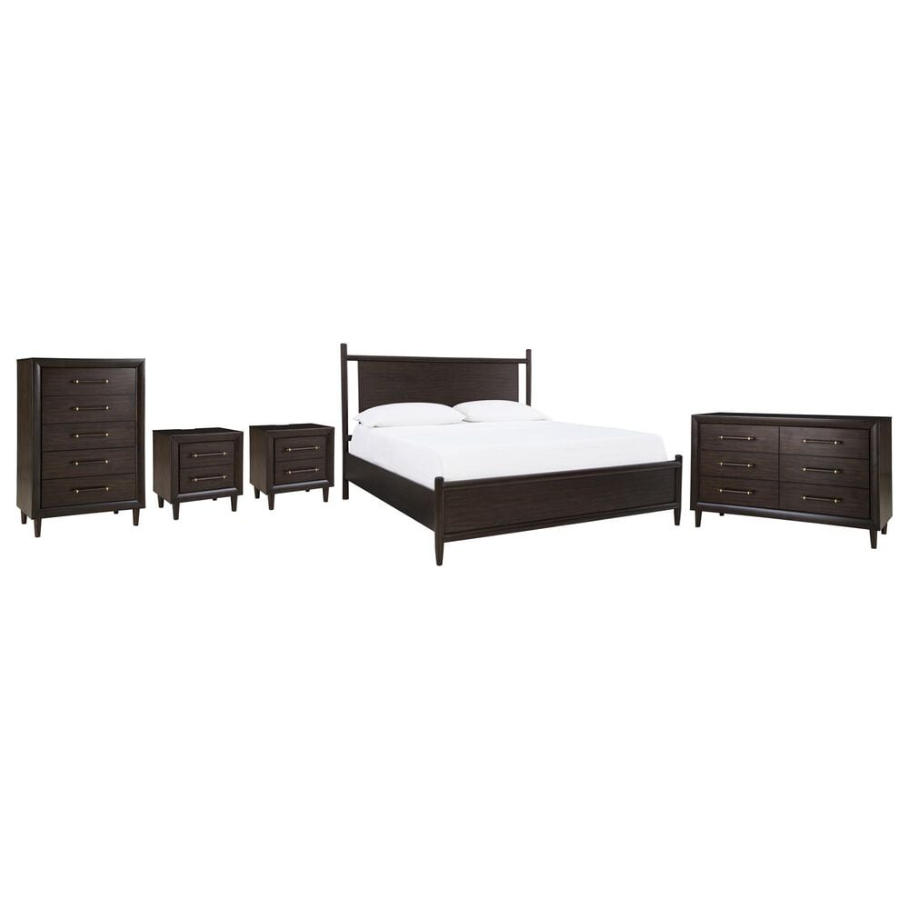 Ashley Dantenton California King Panel Bed with Dresser Chest and 2 Nightstands, , large