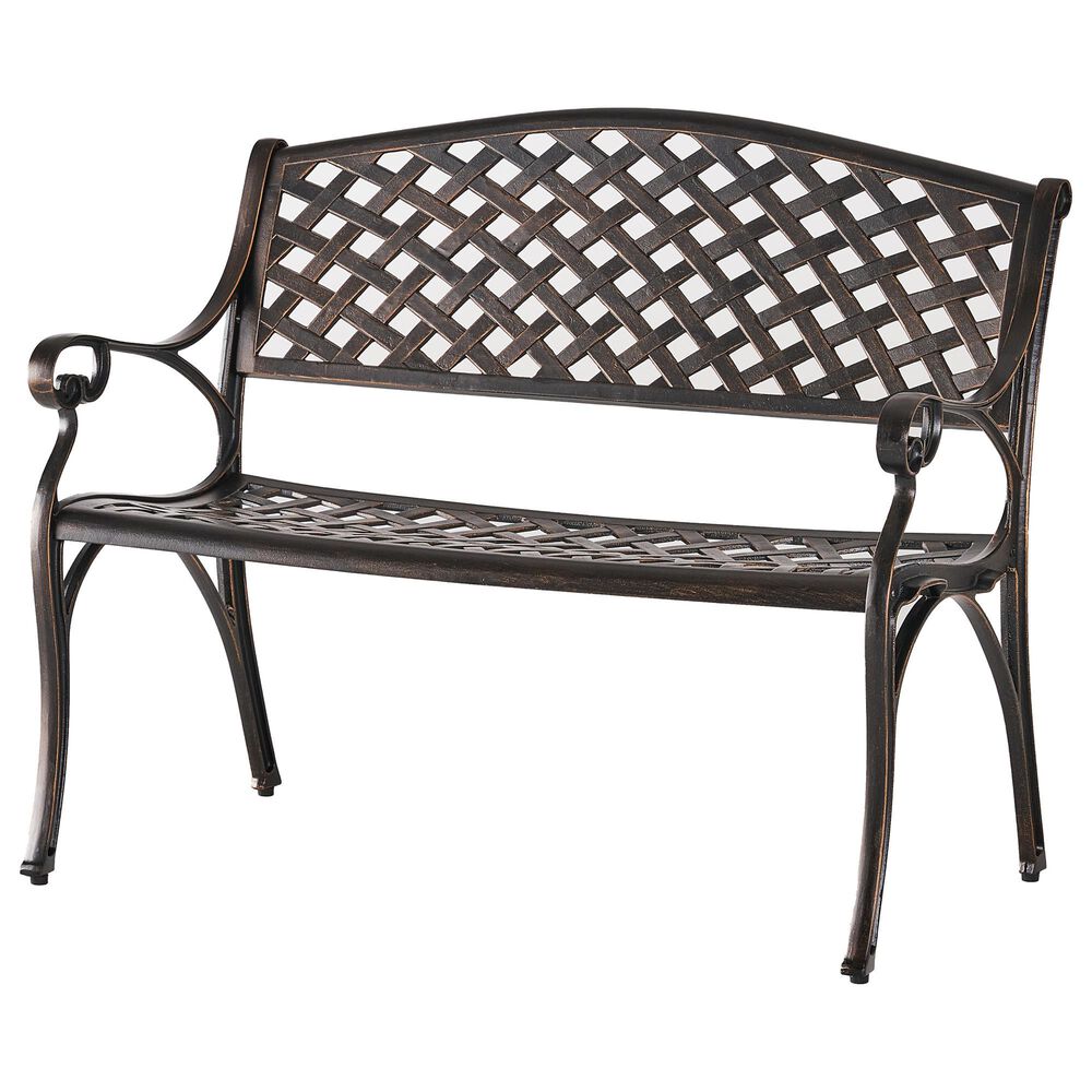 Hearth and Haven Spencer Patio Cast Bench in Copper, , large