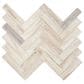 Dal-Tile Fonte Pier White 7.38" x 11.38" Herringbone Natural Stone Mosaic Sheet, , large