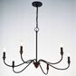 Vaxcel Annabelle 6-Light Chandelier in Matte Black and Brushed Walnut, , large