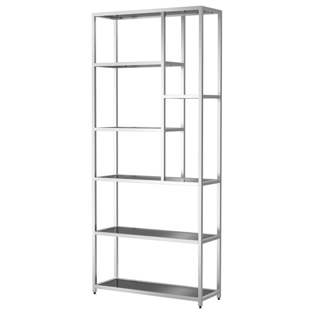 Furniture of America Gore Bookcase in Chrome/Clear, , large