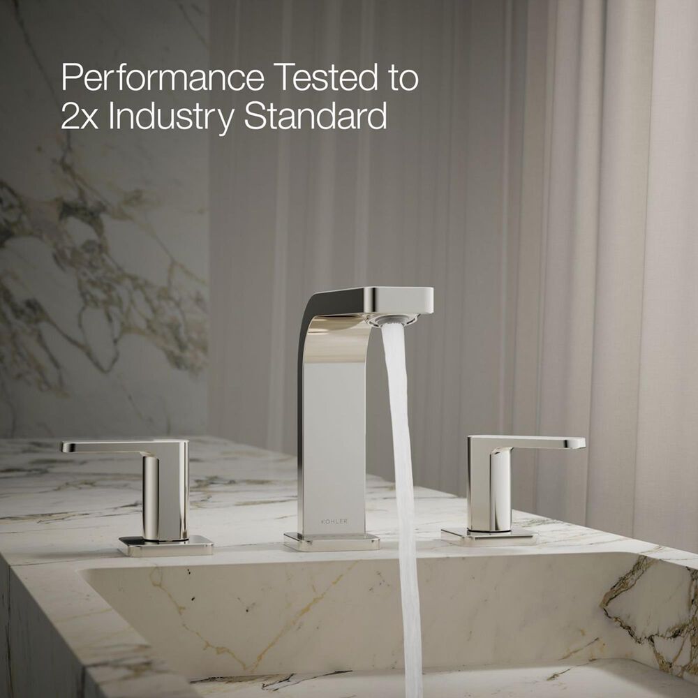 Kohler Parallel Widespread Bathroom Sink Faucet in Vibrant Polished Nickel, , large