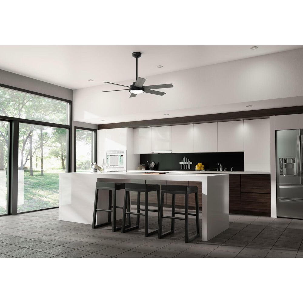 Hunter Donatella 52&quot; Ceiling Fan with LED Lights in Matte Black, , large