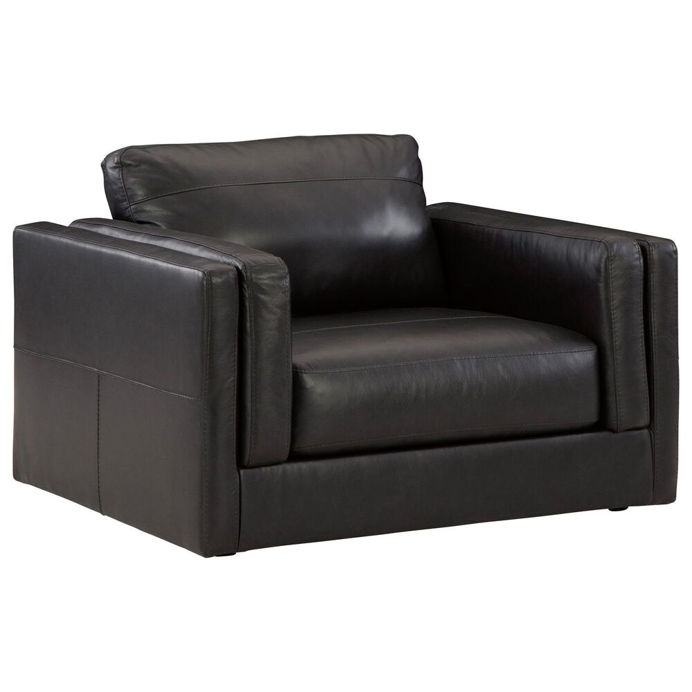 Ashley Amiata Stationary Chair and a Half with Ottoman Set in Onyx, , large