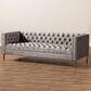 Baxton Studio Zanetta Stationary Sofa in Gray Velvet, , large