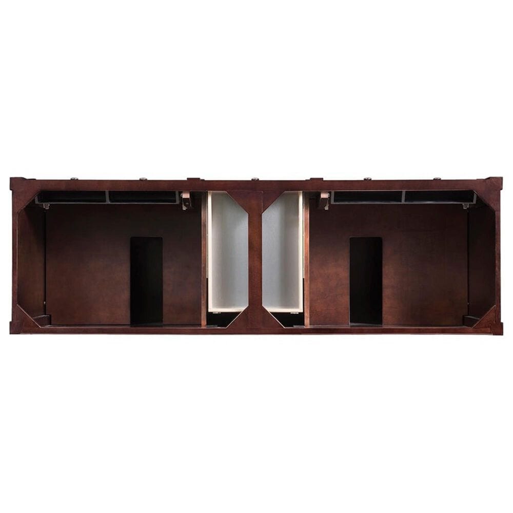 James Martin Vanities Brittany 72&quot; Double Bathroom Vanity in Burnished Mahogany with 3 cm White Zeus Quartz Top and Rectangular Sinks, , large