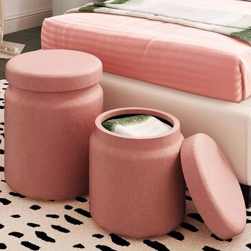 Tov Furniture Kris Storage Ottoman in Blush (Set of 2), , large