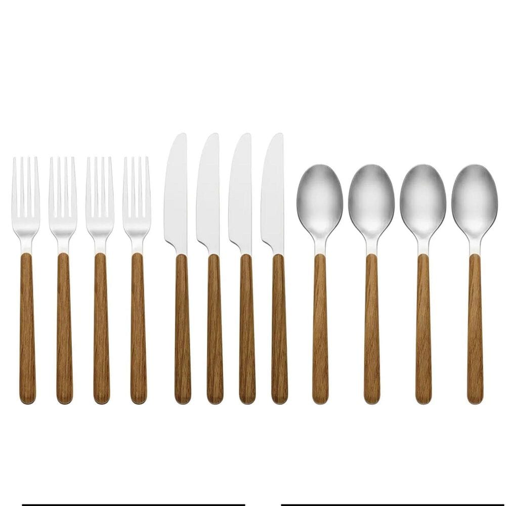 Oneida 24/7 Outdoor Living 12-Piece Flatware Set in Mirror and Faux Wood, , large