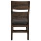 Fallridge Dark Teak Dining Side Chair in Stained Dark with Faux Leather Seat, , large